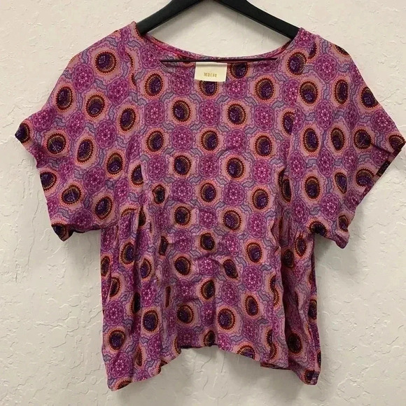 ANTHROPOLOGIE Maeve Milla Printed Blouse Size XS - Picture 2 of 8